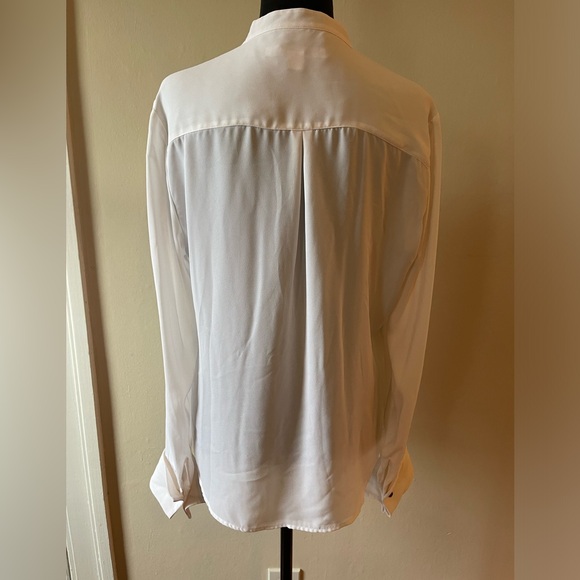 Boston Proper White/Black combo button up blouse, size 12, like new, no stains - Picture 3 of 6